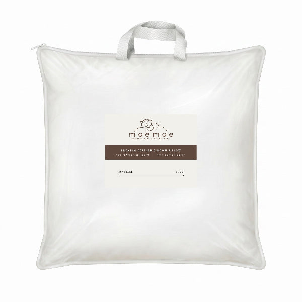 Natural feather and down pillow by Moemoe New Zealand