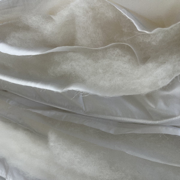 Close-up of natural fibre inside duvet