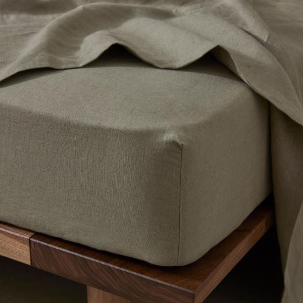 Weave Ravello Linen Fitted Sheet | Caper