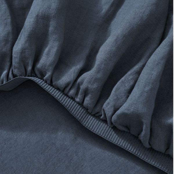 Weave Ravello Linen Fitted Sheet | Denim