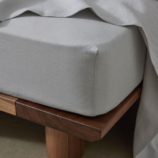 Weave Ravello Linen Fitted Sheet | Silver