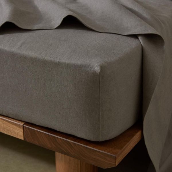 Weave Ravello Linen Fitted Sheet | Charcoal