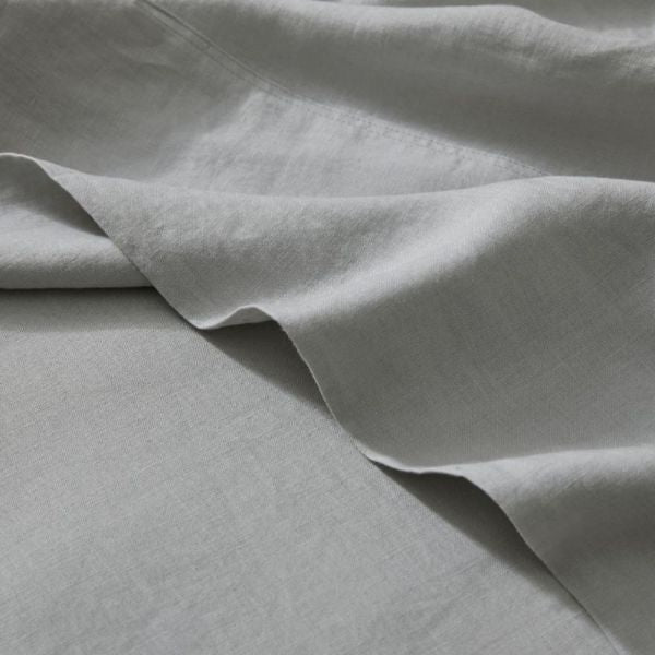 Weave Ravello Linen Flat Sheet | Silver