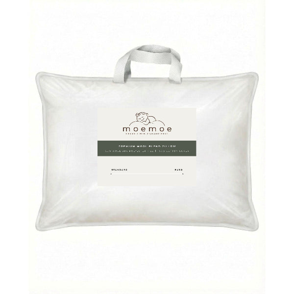 Wool pillow for breathable natural sleep comfort